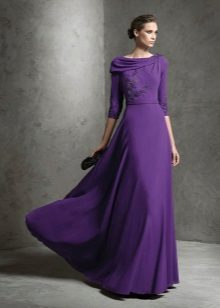Lilac dress para sa mature na kababaihan gabi