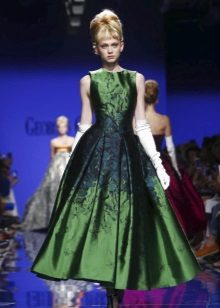Midi green evening dress