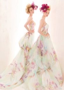 Wedding dress with print