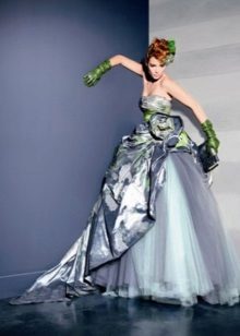 Wedding dress magnificent color asphalt