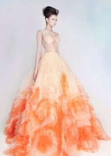 Wedding dress delicate pastel color