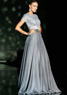 Metallic floor wedding dress