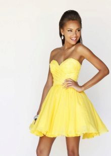 dilaw na short evening dress