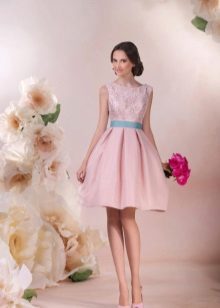 Pink Lace Wedding Dress