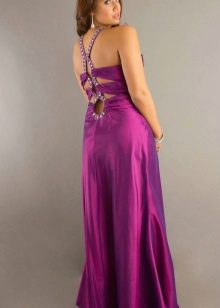 Eleganteng damit ng gabi na may bukas na likod na malalaking sukat