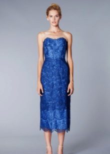 Dressing Lace Gown Blue Midi