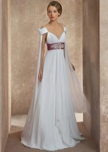 Empire Empire Wedding Dress na may Belt