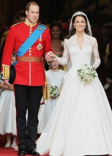 Wedding Dress na may Kate Middleton Lace