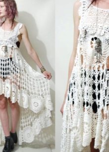 Crochet dress tunic white