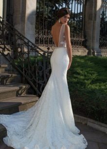 Mermaid Wedding Dress na may Train