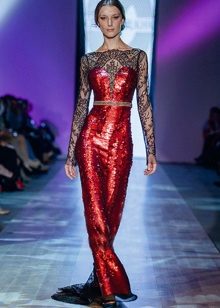 Evening dress straight from the collection Privee 2014 red