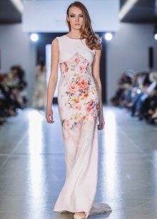 Evening dress from the collection of Privee 2016 with a print