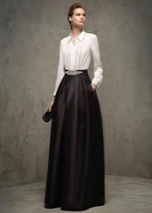 evening dress with sleeves for women 40 years white and black