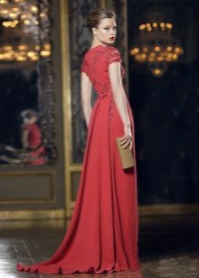Evening red lightweight dress