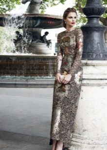 Partial lace evening dress for women 40 years