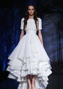 Midi dress maikling harap mahaba likod