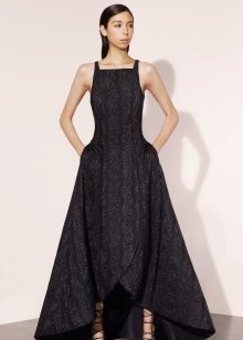 Midi dress maikling harap mahaba likod ng prom
