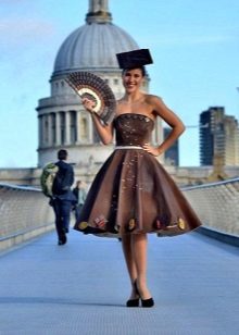 Retro estilo chocolate evening dress