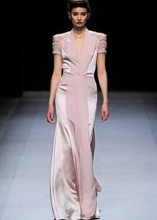 Evening dress with contrasting inserts
