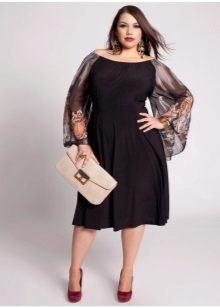Evening dress with sleeves for full girls