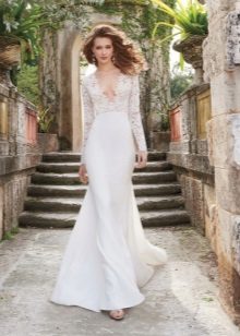 Straight Wedding Dress na may Lace