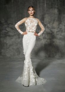 Mermaid Wedding Dress na may puntas