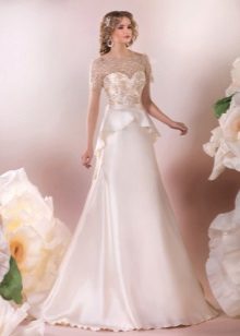 Eleganteng damit sa kasal na may basque a-silweta