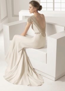 Kasal damit na may Swarovski ba ay kristal sa neckline