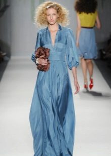 Silk evening shirt dress