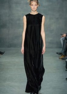 Velvet dress in minimalism style