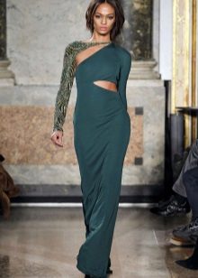 Straight evening dress na may slits