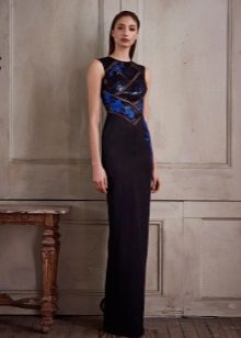 Straight Gown Dress na may Embroidery