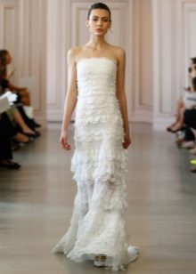 Ang damit ng kasalan mula sa Oscar de la Renta sa estilo ng gitna