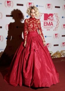 Long crimson dress