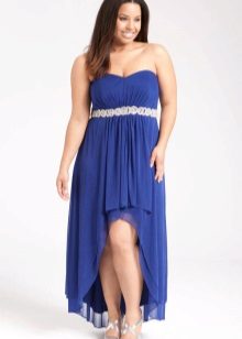 Chiffon damit para sa buong maikling harap ng mahabang likod
