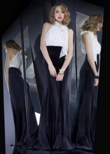 magsuot ng American armhole of velvet at chiffon