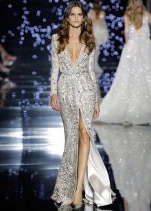 Zuhair Murad Wedding Dress na may Sleeves