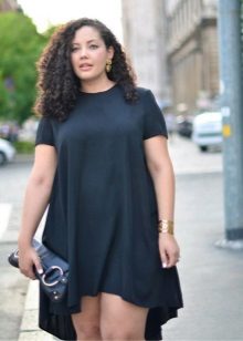 Black dress-tunic with an asymmetric yuvka for full