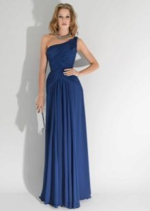 Blue dress sa sahig para sa kulay ginto