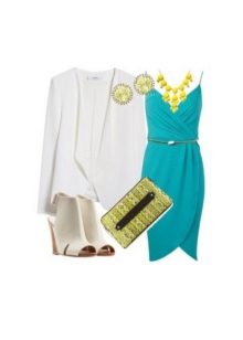 Aqua dress at light accessories dito