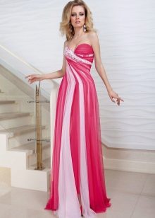 Pink dress with white stripes