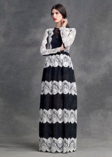 Dress lace from horizontal stripes