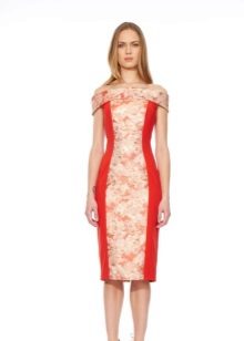 Pink and red dress with side panels