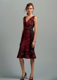 Black dress with a red print