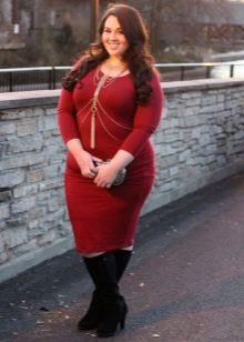 Warm dress-case wine color para sa full