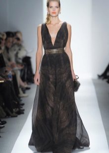 Itim na Organza Dress