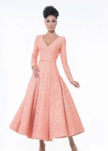Peach midi dress