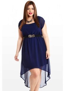 Evening dress for obese women with a high waist