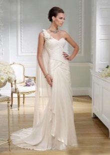 Dress in the Greek style wedding on one shoulder