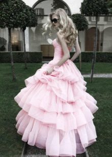 Pink dress with a fluffy skirt